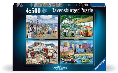 Ravensburger Happy Days No. 8 Holidays - 4x 500 Piece Jigsaw Puzzles for Adults and Kids Age 10 Years +