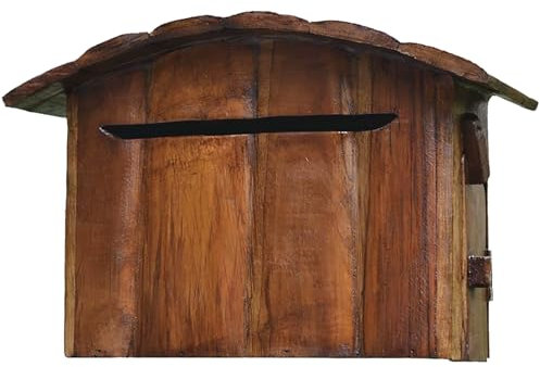 YCYRF Wandbriefkästen aus Holz für den Außenbereich, Briefkasten Vintage im Blockhaus-Stil, Wohndeko, Zaunbriefkastenfür Briefe und Karten 37×16×25cm