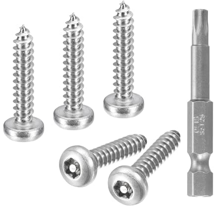 QUARKZMAN 30 Stück Torx Linsenkopfschrauben #10 x 1 Holzschrauben Halbrundkopf Torx Selbstschneidende Schrauben Rundkopfschrauben 304 Edelstahl Sicherheitsschrauben mit Bit T25