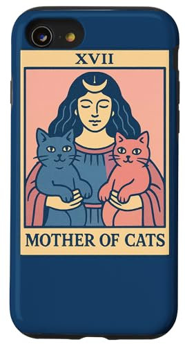Illustration de carte de tarot art chat mère des chats Coque pour iPhone SE (2020) / 7 / 8