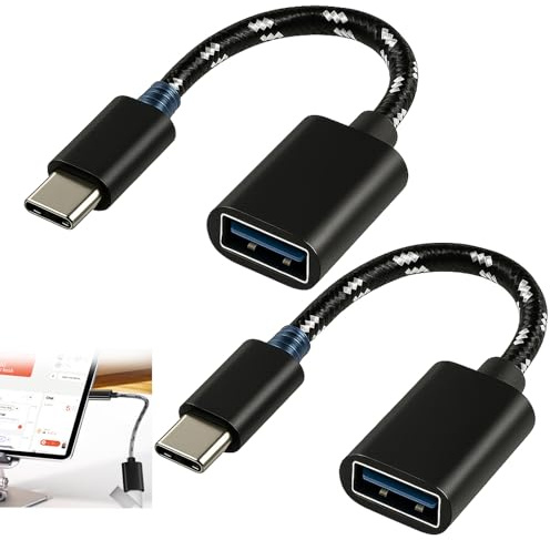 Yewseas 2PCS Gris Adaptador USB C a USB 3.0, Cable OTG USB C 5 GBP, Datos Rápida hasta 5 Gbps y Carga, Compatible con Dispositivos con Puerto USB-C