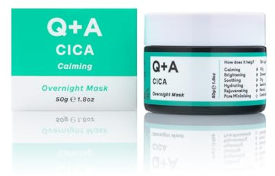 Q+A Cica Overnight Face Mask 50g, Sensitive Skin Sleeping Mask | Calming, Hydrating and Barrier-Strengthening Care with Centella Asiatica for Sensitive, Stressed and Dry Skin