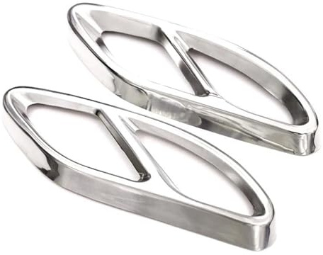 PYPFQUMQGR Embellecedor De Tubo De Escape De Acero Inoxidable De 2 Piezas para Mercedes para Benz ABCE GLC GLE Clase W176 W246 W205 W213 AMG Car Styling Punta De Escape(Plata)