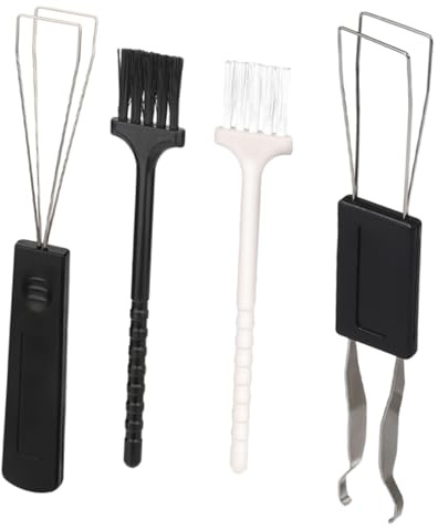 NUOBESTY Kit de Nettoyage pour Clavier Mécanique et Écran, Accessoires Antistatiques Multifonctions, Brosses Douces et Dures, Extracteur de Touches, Bureau et Maison, Noir et Blanc