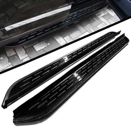 Estribos resistentes para Nissan X-Trail Rogue T33 2021-2025, escalones laterales de aluminio con textura antideslizante, kit completo de instalación atornillada sin taladrar (negro, 2 piezas) (CKLH)