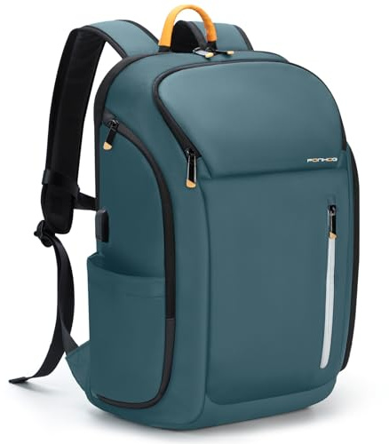 Ponhog Backpack for Men - 30L Large Capacity Laptop Rucksack for Men, 17.3 Inch Anti-Theft Business Bag with USB Port & Multiple Pockets, Durable 900D Nylon for Work/Travel/College, Light Blue
