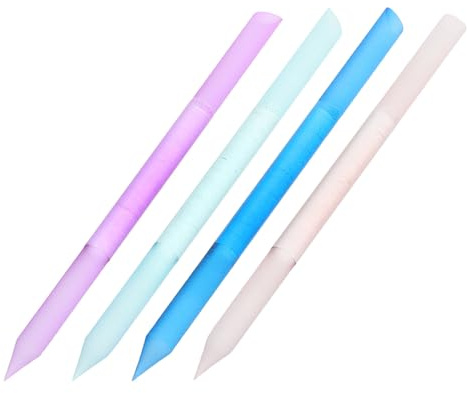 FIXOSHEE 4 Stück Nano Glasnagelfeilen Doppelseitiger Nagelhautschieber aus Robustem Glas Präziser Nagelpuffer Maniküre Sticks für Zuhause und Salon Hautfreundlich Tragbar