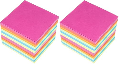 Kangaro Zettel für Notizzettelbox 9x9x9cm sortierte Farben Shrumpf 700 Blatt (Packung mit 2)