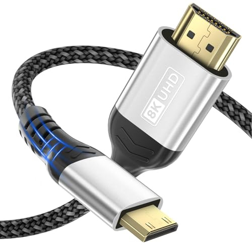 Kryoza 8K 2.1 Mini HDMI auf HDMI Kabel,2M HDMI auf Mini HDMI Cabel 48Gbps