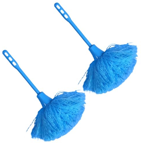 SOESFOUFU 2 Plumeros de Limpieza Estáticos para Coche y Hogar, Herramienta de Eliminación de Polvo Reutilizable, 2 Piezas Color Azul, Plumero Compacto para Muebles y Oficinas