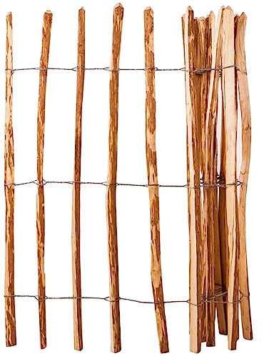 Mokuyary Staket med insatser hasselnötsträ 120 x 250 cm, dekorativt utomhusträdgårdsstaket djurbarriär för hundar, gård, bak, uteplats, terrass -A