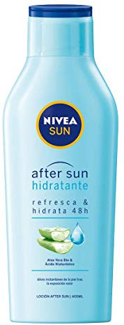 NIVEA SUN After Sun Loción Hidratante (1 x 200 ml), loción calmante para el cuidado de la piel tras la exposición al sol, cuidado solar con aloe vera