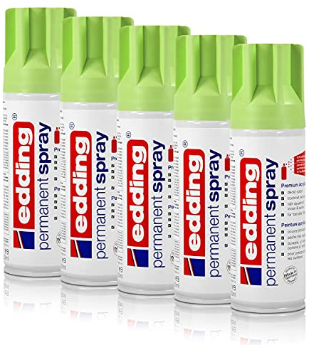 5x edding Permanent Spray pastellgrün matt 200 ml Premium Acryllack Spraydose