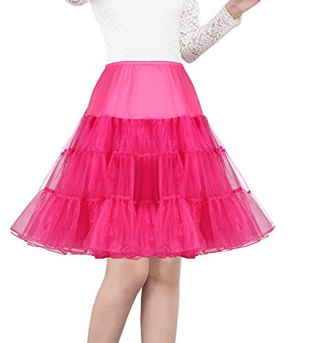 SHIMALY Women's 50s Vintage Petticoat 26 Crinoline Rockabilly Tutu Skirt Slip