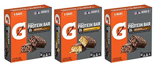 Gatorade Whey Protein Bars, Variety Pack, 2.8 oz bars , 18 Count (Pack of 1)