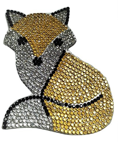Strass Fuchs Aufnäher Iron on Patches für Jacken Cap Hosen Jeans Kleidung Stoff Kleider Bügelbilder Sticker Applikation Aufbügler zum aufbügeln