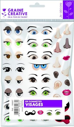 Aufkleber Klebebuchstaben - Gesichter - 124 Stück