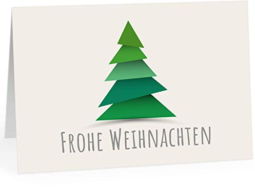 Große XXL Weihnachtskarte DIN A4 (Design Tannenbaum modern grün) mit Umschlag/Weihnachten/Klappkarte/Grußkarte/zum Geschenk/moderne Karte