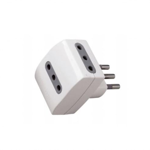 Adattatore Multipresa con 3 Prese 10A e Spina 10A, Bianco