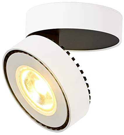 Dr.lazy - Lampada da soffitto a LED regolabile 12W LED regolabile, plafoniera, faretto di superficie, faretti montati, 10X10x6cm (bianco-3000K) [Classe energetica A+]