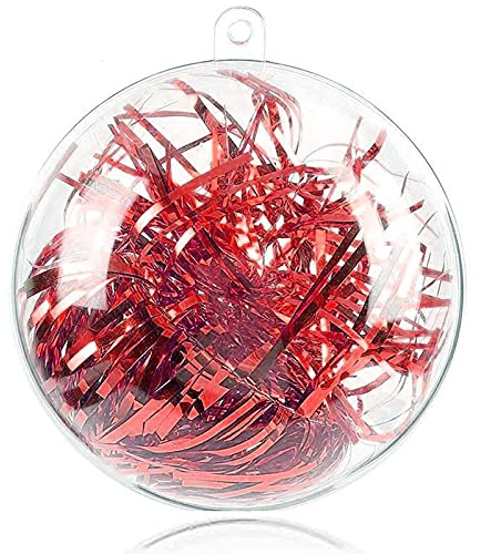 20 Pack Clear Plastic Fillable Ornaments Balls for Crafts, 3.15''/80mm Christmas Ornaments DIY for Holiday, Wedding, Gifts, Home Decor
