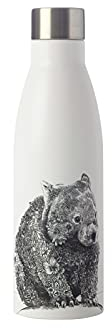 Maxwell & Williams Marini Ferlazzo Borraccia Termica in Acciaio Inox con Doppia Parete Isolante, Motivo Vombato Australiano, Colore Bianco 500 ml