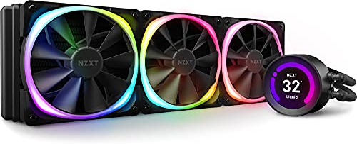 NZXT KRAKEN Z73 360mm - RL-KRZ73-R1 - AIO RGB CPU Liquid Cooler - Customizable LCD Display - Improved Pump - RGB Connector - Aer RGB 2 120mm Radiator Fans (3 Included), Schwarz