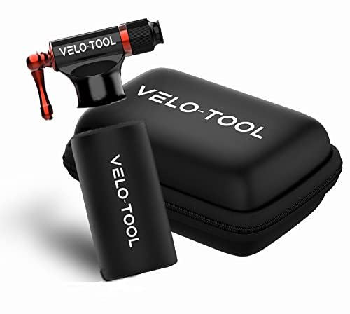 Velo-Tool™ Essential Cycling Case and CO2 Pump Inflator Kit – Premium, Lightweight & Adjustable Flow Foam Grip - Presta & Schrader Valve Compatible – Suitable for MTB, Race/Road & BMX
