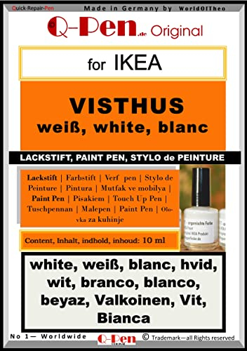 Q-Pen Ausbesserungsfarbe passend für Ikea VISTHUS weiß - white - blanc