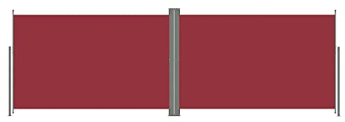 vidaXL Tenda da Sole Laterale Retrattile Rossa 200x600 cm