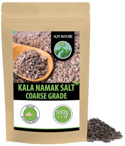 Alpi Nature Kala Namak Salz grob 500g, Schwarzsalz Kala Namak | Steinsalz natubelassen, ideal für Raitas & Salate