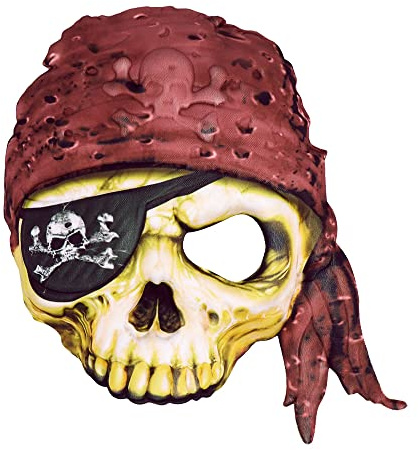 Boland 74221 - Masque pirate pour enfants et adultes, demi-masque tête de mort, costume de pirate, carnaval, mardi gras
