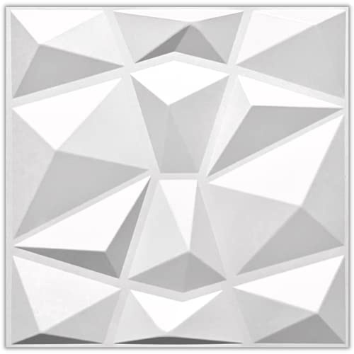 12 pièces 3D Panneaux muraux & Plafond, 50cm x 50cm en Plastique PVC, Mur 3D, Plafond 3D, revêtement Mural, Salle de Jeux, 3m² - 1mm d'épaisseur