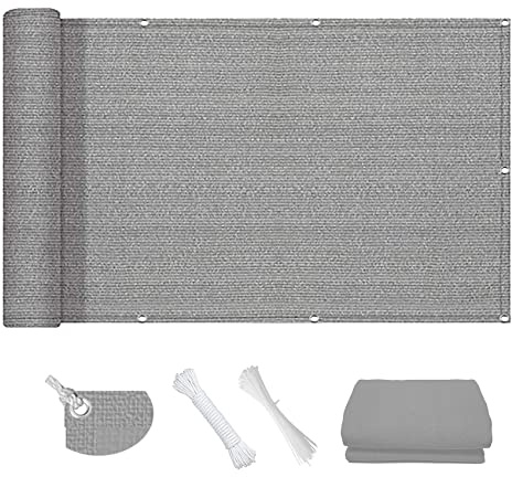 Sonnensegel Quadrat 2 x 2.5 m luftdurchlässig, wasserdurchlässig Sonnensegel quadratisch mit Ösen und Befestigungsseile für Terrasse Balkon Garten, Grau