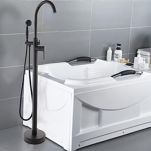 Schwarz Freistehende Badewannenarmature Duschset Badewanne Standarmatur Mit Handbrause für verschiedene Badezimme