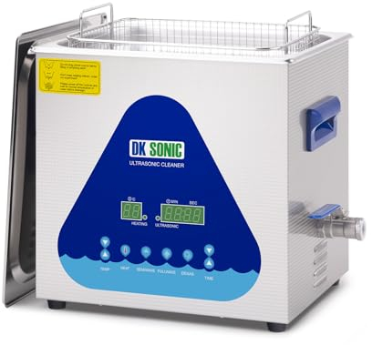 DK SONIC Ultraschallreiniger, 10L 240W Industrieller Ultraschallreinigungsgerät mit Heizung und Timer, Digitaler Steuerung und Korb, mehrere Funktionen für Motorradmotoren, Vergaser, Ketten