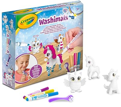CRAYOLA - Washimals Peculiar Pets, Nachfüllset mit 3 Tierbabys, 3 abwaschbaren Filzstiften und Bürste, Spiel und Geschenk für Kinder, ab 3 Jahren, 74-7700