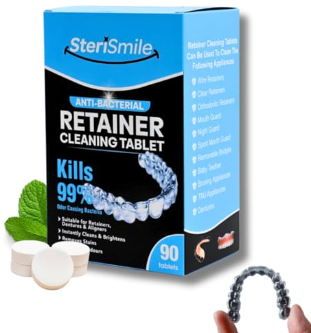 Dental Cleaning Tablets - 3-Month Supply for Invisalign, Retainers, Dentures & All Dental Appliances - Fast-Acting & Ultra-Powerful Cleaner