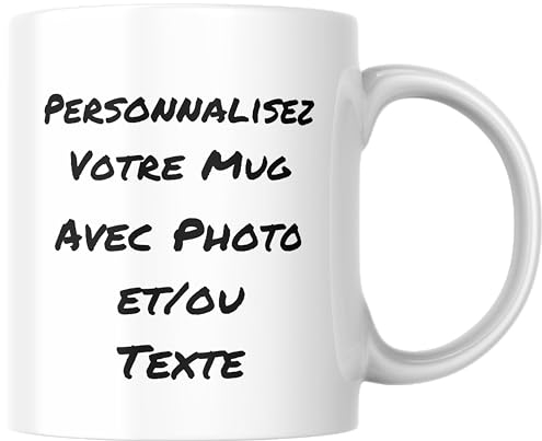 fapadjo Mug Personnalisable Photo Texte, Tasse A Cafe Personnalisée Prénom, Cadeau D'anniversaire, Souvenir, Naissance, Collègue