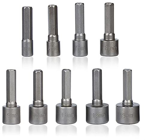 Chiavi inglesi, utensili idraulici, chiave inglese, 9 pezzi 5-13 mm Cacciavite for dadi esagonali Punta da trapano Set di chiavi a bussola for cacciavite elettrico Strumenti con impugnatura Nessuna ch