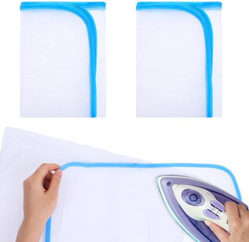 Molain Confezione da 2 panni per stirare, in tessuto a rete bruciante, protezione per stiratura, per cucire e stirare, protezione per stirare, 60 x 39 cm