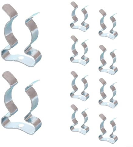 snowchecking 10 x Feder-Frottee-Clip, geschlossene Federklemme, elektrische Heizrohrklemme, stabile Wandhalterungs-Clips für Werkzeugorganisation für Garagen, Schuppen, Höfe, Schränke (19 mm)