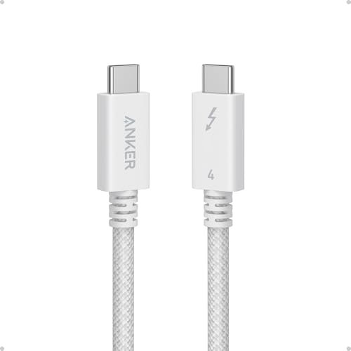 Anker Prime Thunderbolt 4 Cable, 3.3 ft USB C to USB C Cable, 240W Charging, 40Gbps Data Transfer, Supports 8K/4K Displays, for MacBook Pro, iPhone 17/16/15, iPad Pro,and More