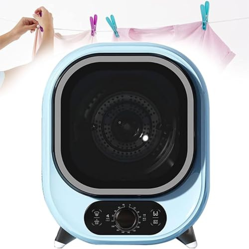 Small Condenser Tumble Dryer, 5kg Capacity Compact Portable Tumble Dryer, Small Condenser Dryer, Spin Dryer with 0.8kg Load Capacity, for Home, Apartments and Rvs,Blue