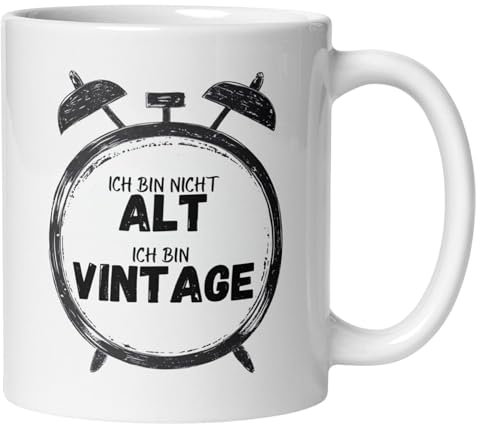 Momentals® Tasse Geburtstag | Wecker & Spruch | Ich bin nicht alt – ich bin Vintage