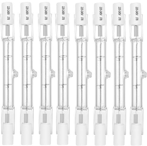 GERUI 8 pcs R7S Halogen Leuchtmittel 78mm 100w Dimmbar Halogen Leuchtmittel R7s Warmweiß J78 Halogen Fluterlicht für Arbeitsleuchten, Landschaftsleuchten,Stehleuchten (100w)