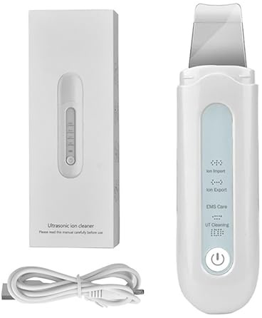 Facial Skin Scrubber, Blackhead Remover Tool, USB Rechargeable Ultrasound Peeling Device, Blackhead Remover Extractor Facial Cleanser Suction Tools Ultrasonic Skin Spatula