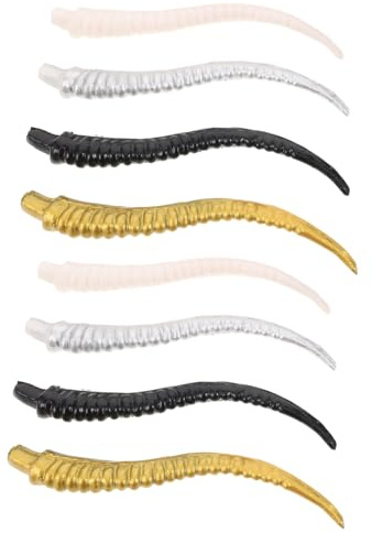 VALICLUD 4 Pairs Lightweight Cosplay Animal Horns Realistic Faux Deer Antelope RAM Bull Horns for Halloween Costume Stage Performances DIY Hair Clips