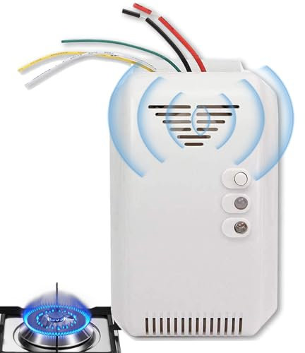 Propane Leak Detector - 12V Natural Gas Alarm, High Precision Leak Sensor, Smart Detection Monitor | For Home Kitchen RV Marine Van Trailer Safety Alert Indoor Outdoor Gas Monitoring Pr