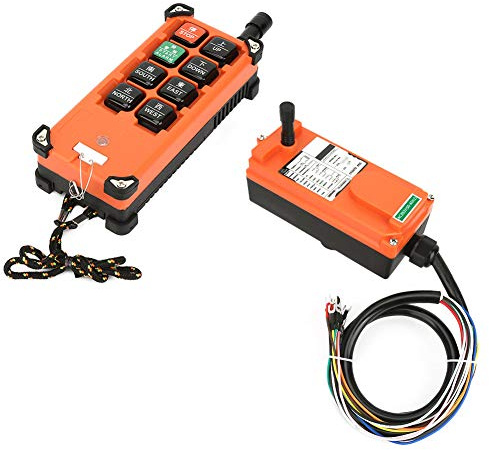 Yctze 380V Industrial Wireless Remote Control Transmitter & F21-E1B with 8 Keys, 100m Range, and IP65 Protection for Hoists & Industrial Equipment